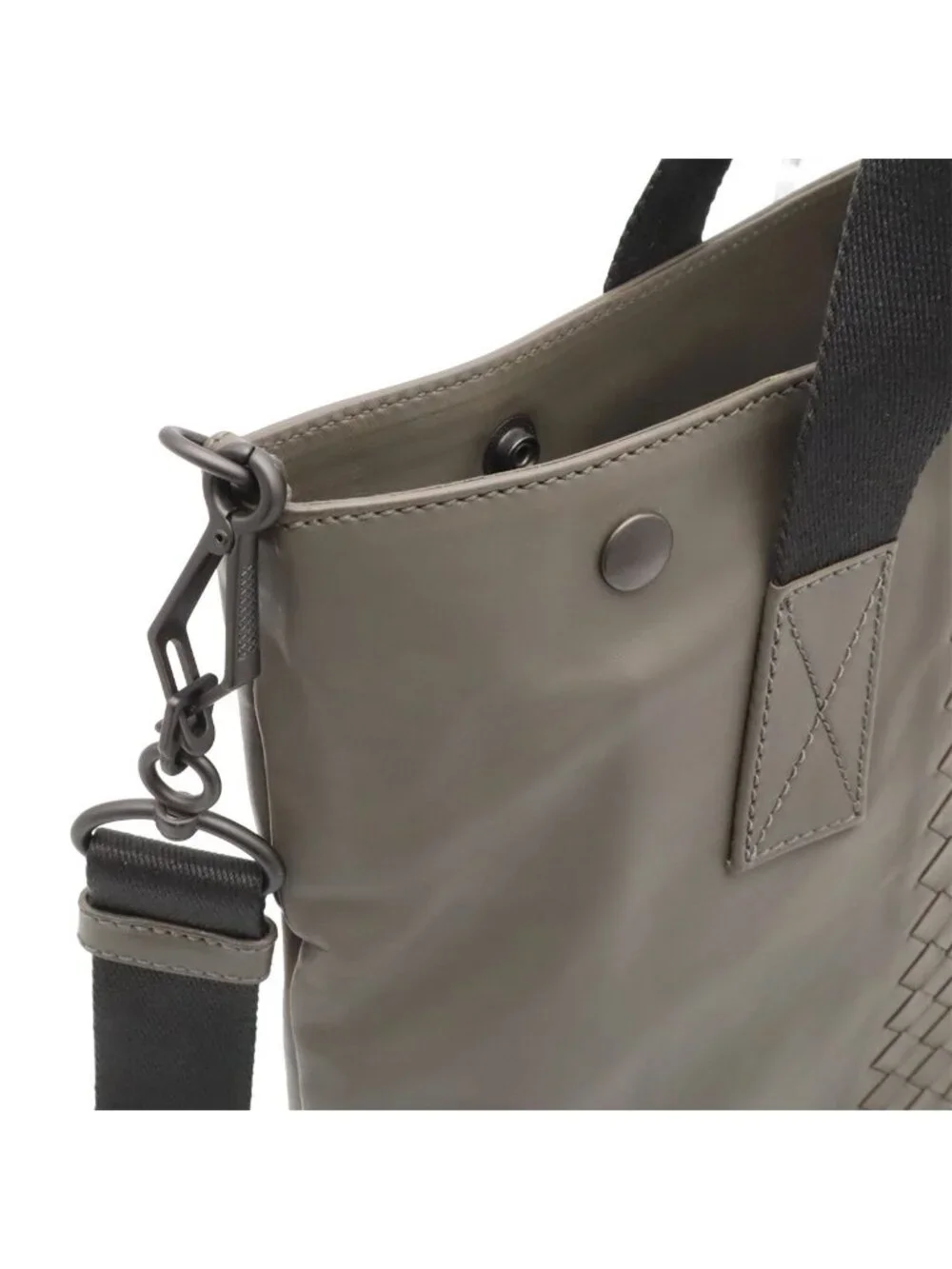 Bottega Veneta Intrecciato Tote 2-Way Shoulder Bag Long Leather Gray